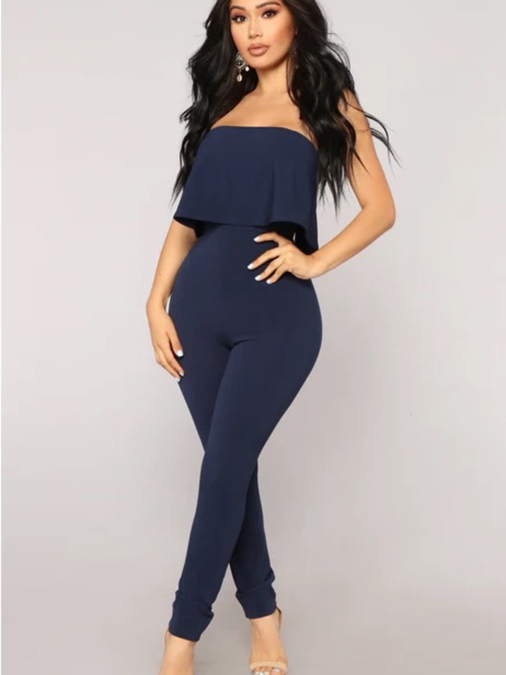 Strapless Navy Women's Jumpsuit